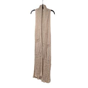 Mudd Tan Boho Sleeveless Knit Long Open Cardigan Sz M